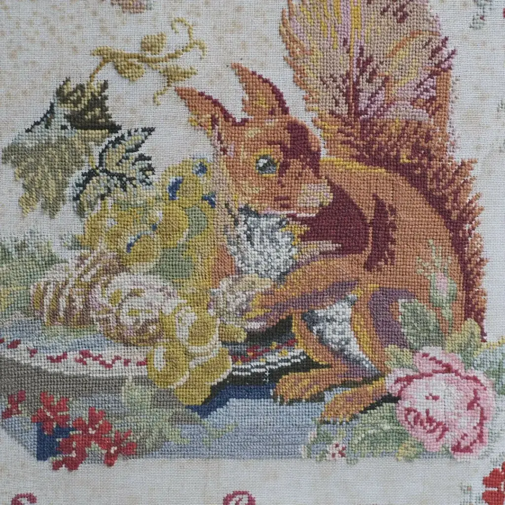 アンティーク サンプラーフレーム 1911年 イギリス 刺繍アート アンティーク雑貨3