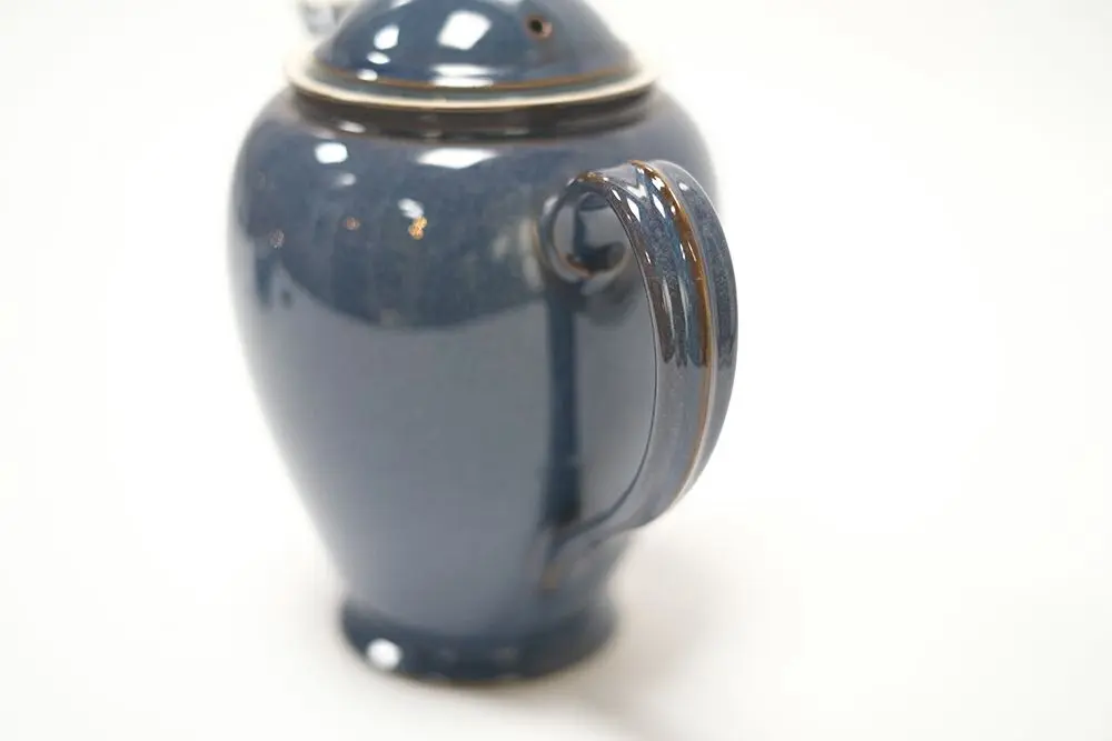 ヴィンテージDENBYコーヒーポット(チップあり)鮮やかで深いコバルトブルーが特徴的なインペリアルブルーシリーズ/アンティーク食器4