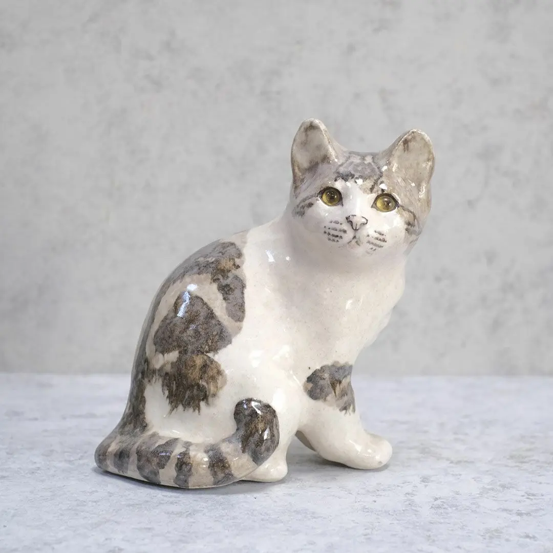 ヴィンテージ ウィンスタンレーキャット/ケンジントンキャット キジ白 イギリス 陶芸作家Jenny Winstanley猫のオブジェ