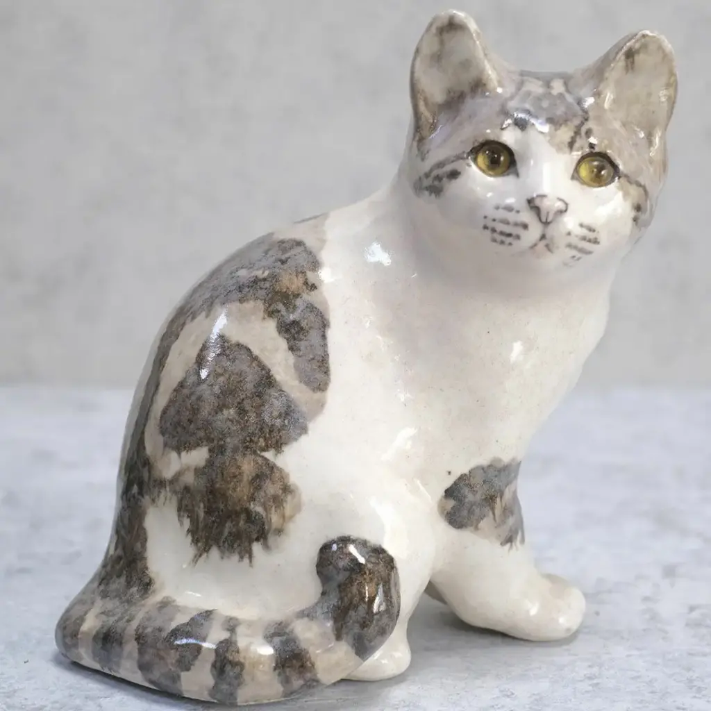 ヴィンテージ ウィンスタンレーキャット/ケンジントンキャット キジ白 イギリス 陶芸作家Jenny Winstanley猫のオブジェ4