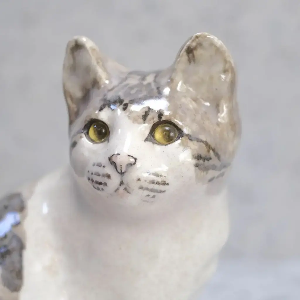 ヴィンテージ ウィンスタンレーキャット/ケンジントンキャット キジ白 イギリス 陶芸作家Jenny Winstanley猫のオブジェ3