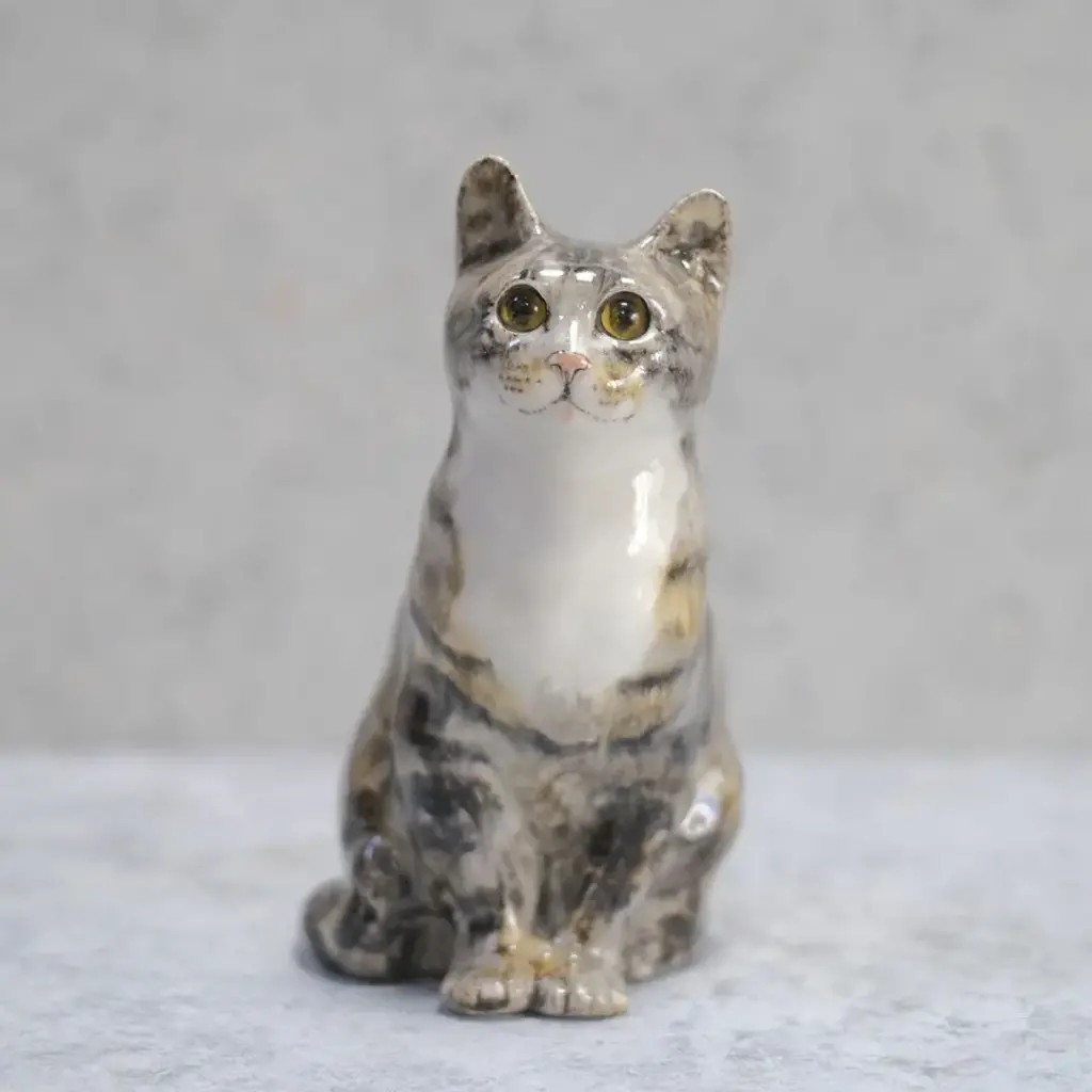 ヴィンテージ ウィンスタンレーキャット/ケンジントンキャット・キジ白猫E イギリス 陶芸作家Jenny Winstanley 置物7