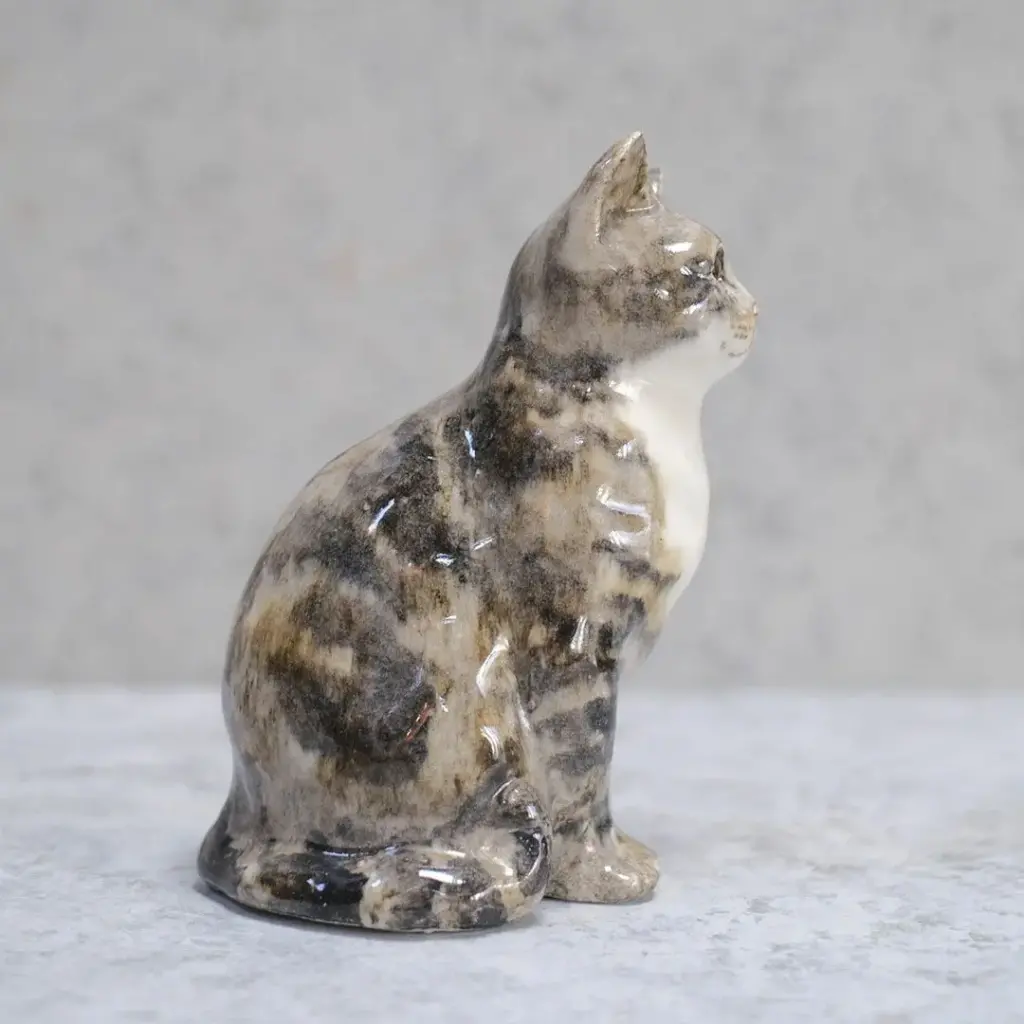 ヴィンテージ ウィンスタンレーキャット/ケンジントンキャット・キジ白猫E イギリス 陶芸作家Jenny Winstanley 置物2