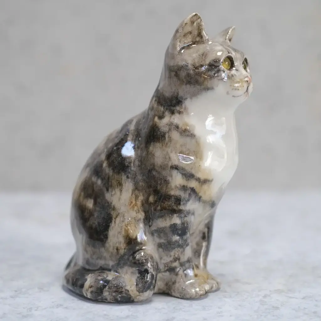 ヴィンテージ ウィンスタンレーキャット/ケンジントンキャット・キジ白猫E イギリス 陶芸作家Jenny Winstanley 置物3