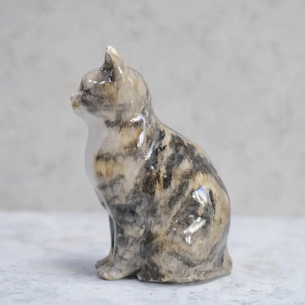 ヴィンテージ ウィンスタンレーキャット/ケンジントンキャット・キジ白猫E イギリス 陶芸作家Jenny Winstanley 置物5
