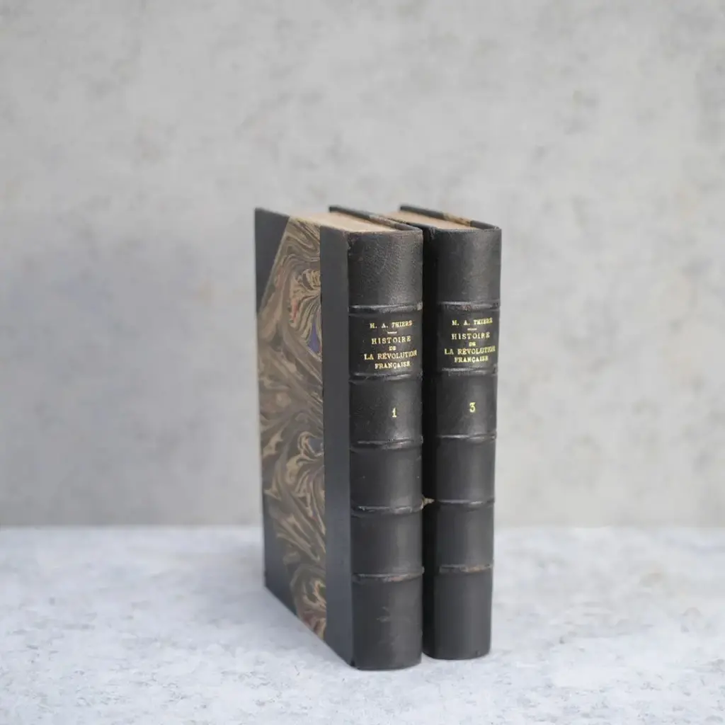 アンティークブックⅤ やや大きな革張りの古書 フランス歴史書 19世紀