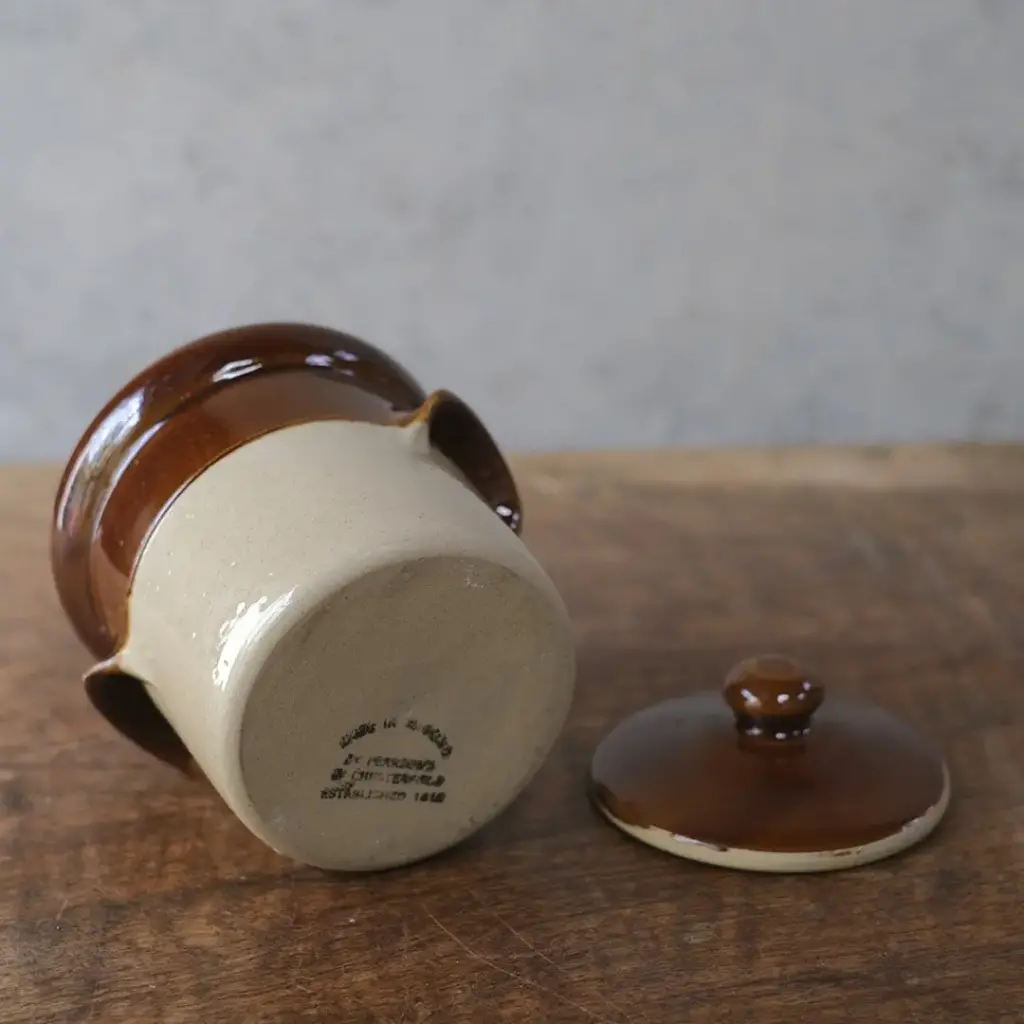 アンティークキャニスター イギリス 茶 陶器の保管容器1