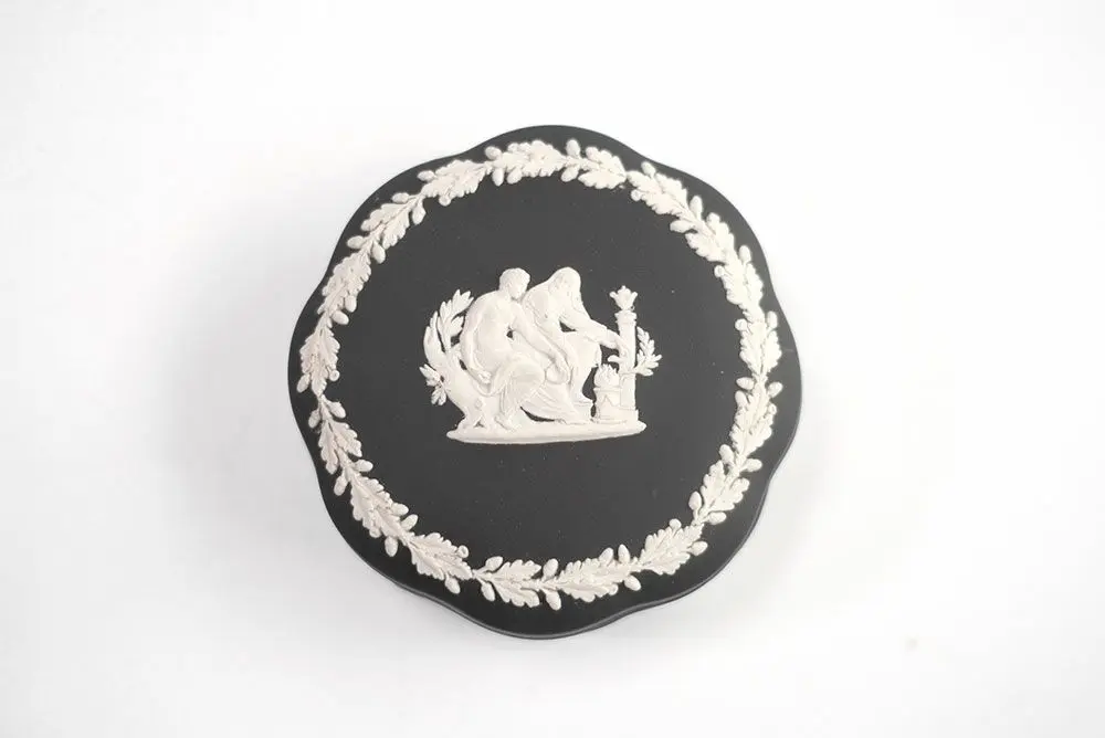 ヴィンテージ WEDGWOODジャスパー トリンケットボックス 貴重な黒6
