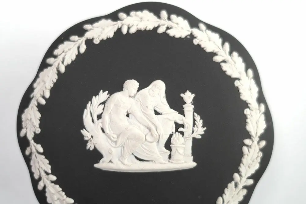ヴィンテージ WEDGWOODジャスパー トリンケットボックス 貴重な黒3