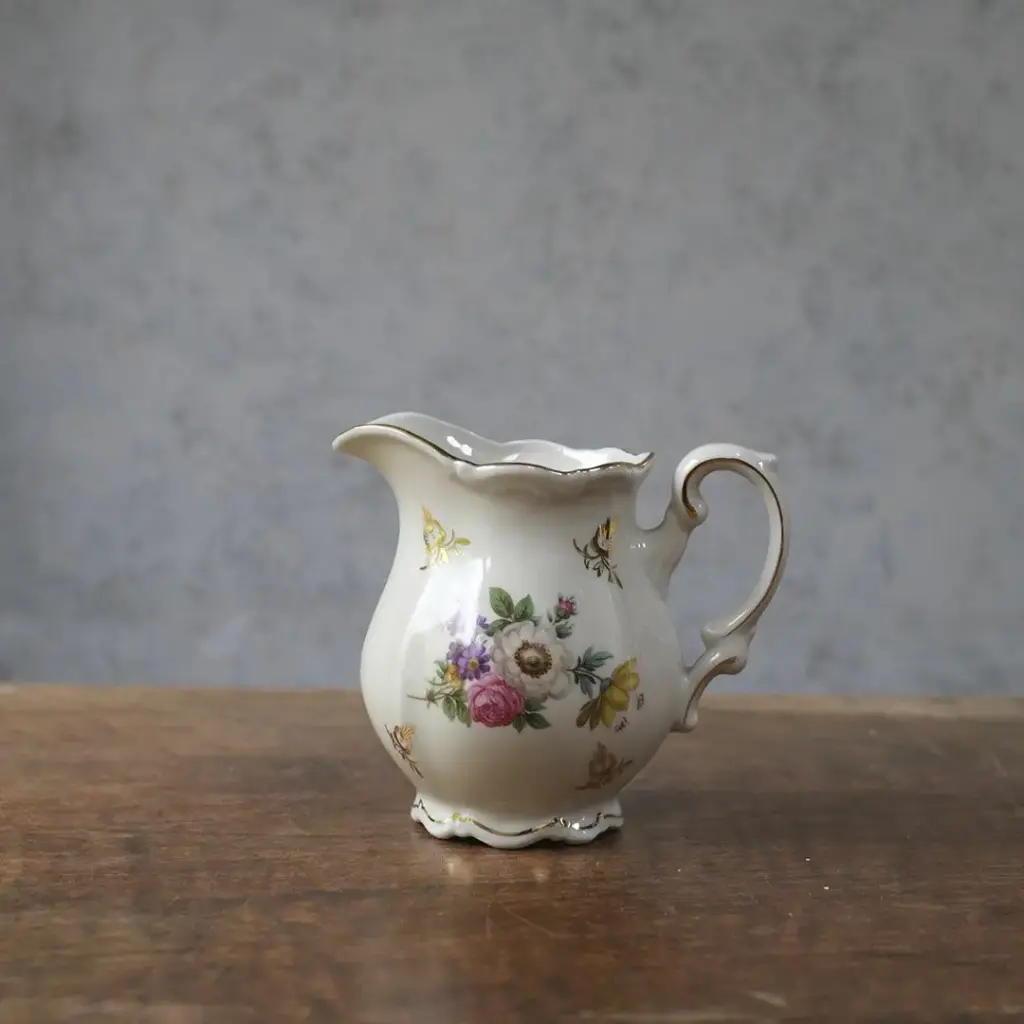 ヴィンテージミルクジャグ ドイツ 花 クリーマー Mitterteich Bavaria

