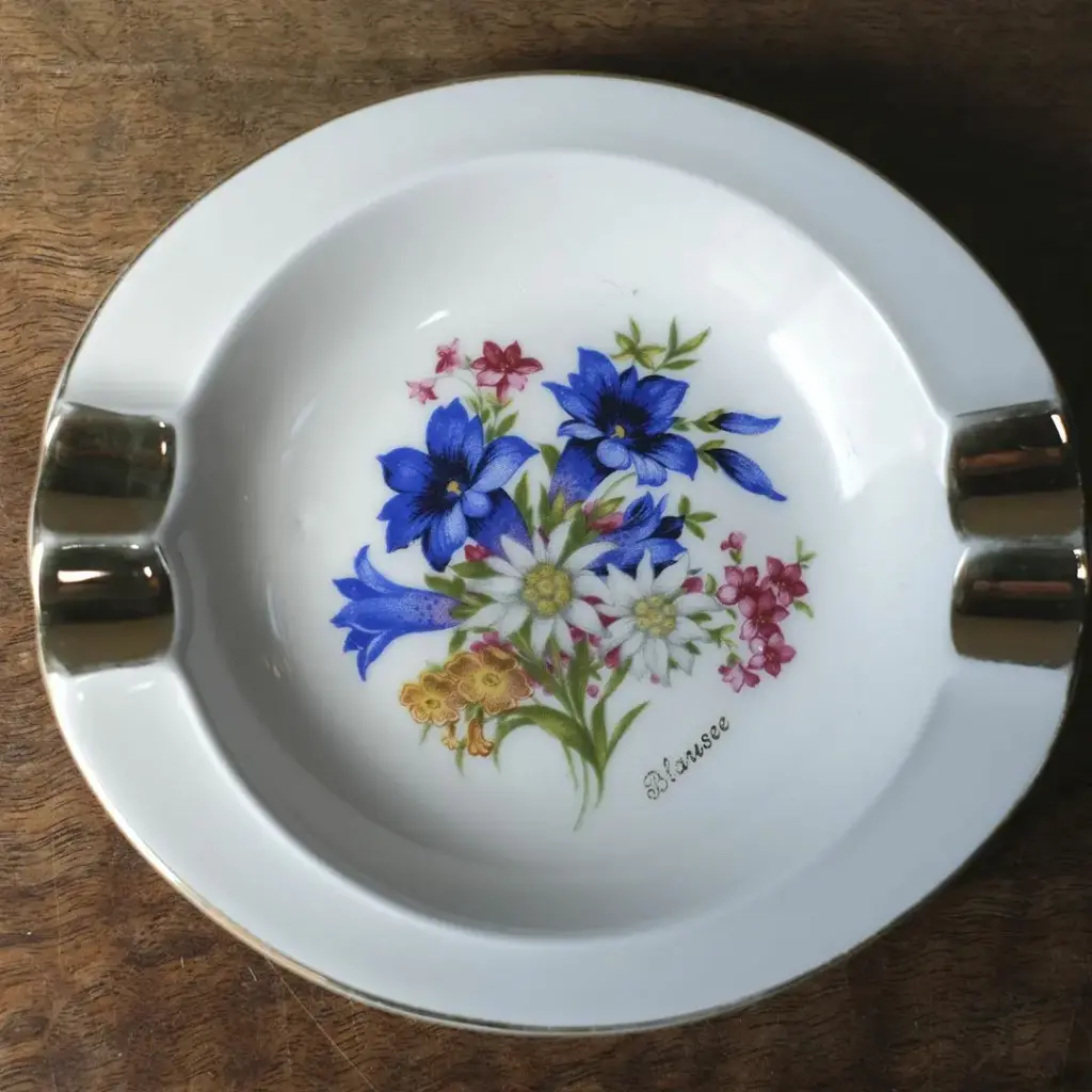 ヴィンテージアシュトレイ 灰皿 スイス 花柄 Cottier Frères(コティエ・フレール)2