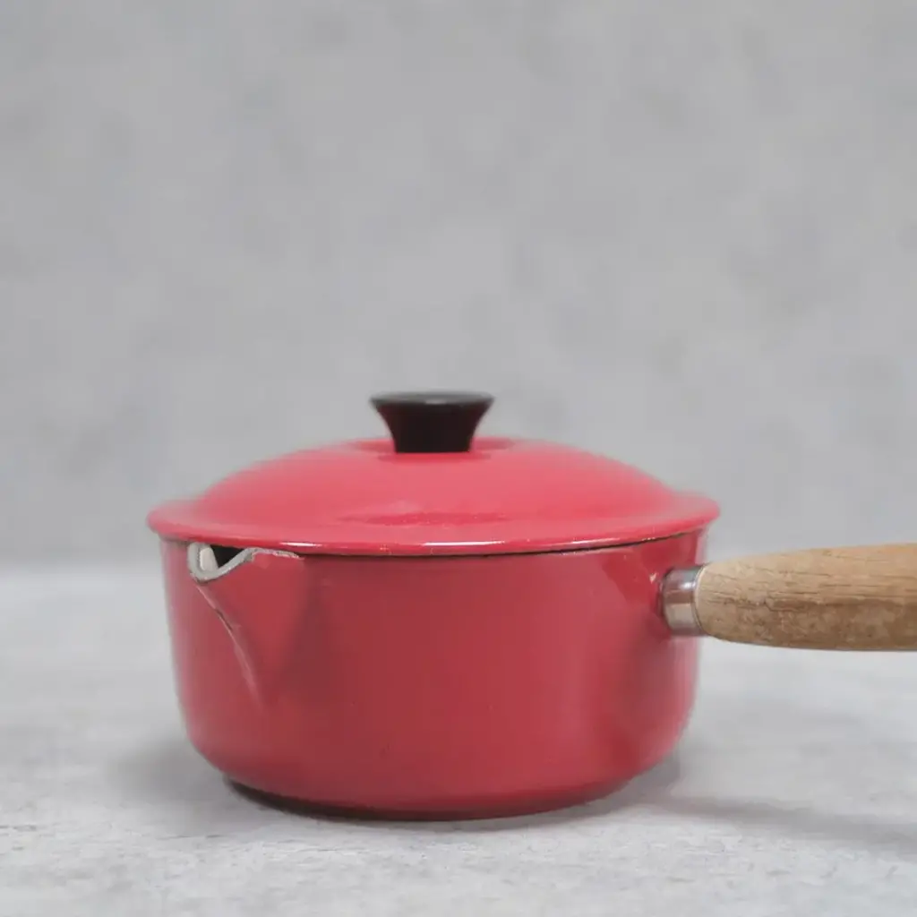 ヴィンテージ Le Creuset(ルクルーゼ)鍋 赤 片手鍋 フランス S3