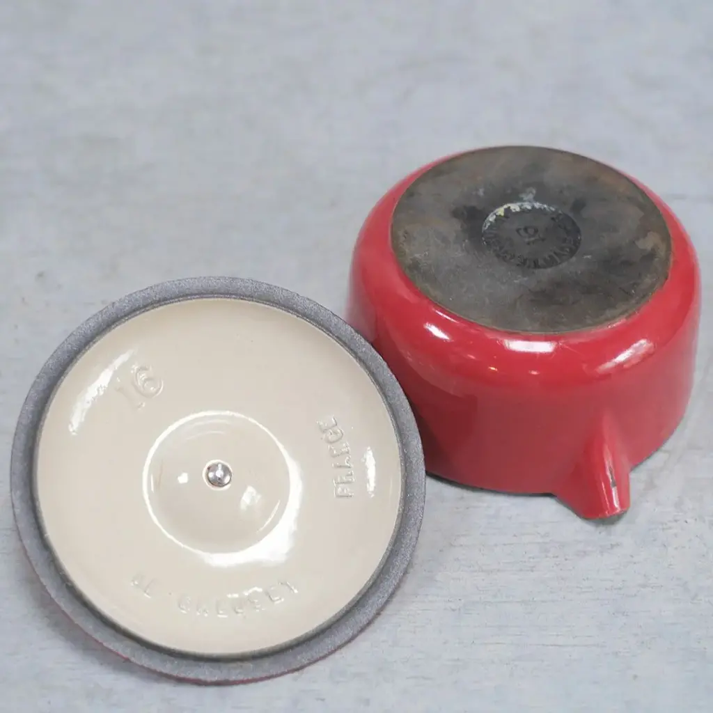 ヴィンテージ Le Creuset(ルクルーゼ)鍋 赤 片手鍋 フランス S4