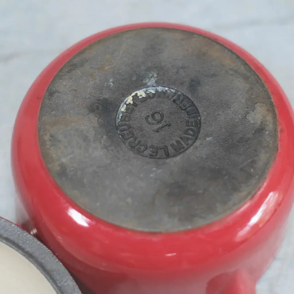 ヴィンテージ Le Creuset(ルクルーゼ)鍋 赤 片手鍋 フランス S6