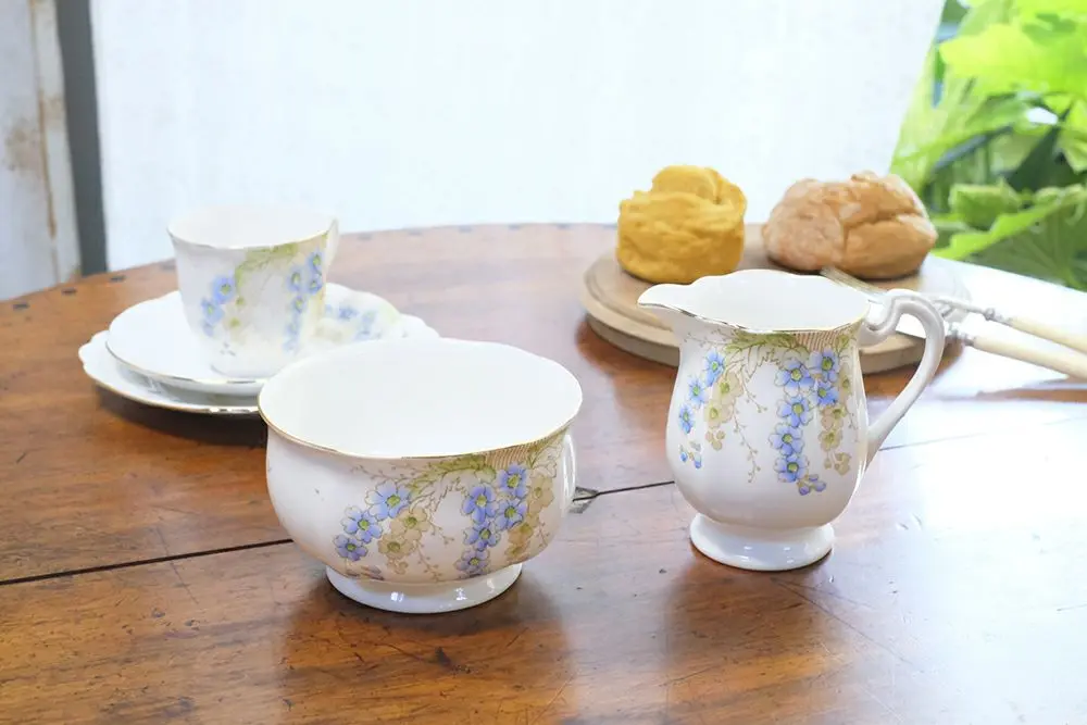 アンティークROYAL STANDARDティーウェア(ARGYLE) イギリス 1930-49年シュガーポット ミルクピッチャー/アンティーク食器