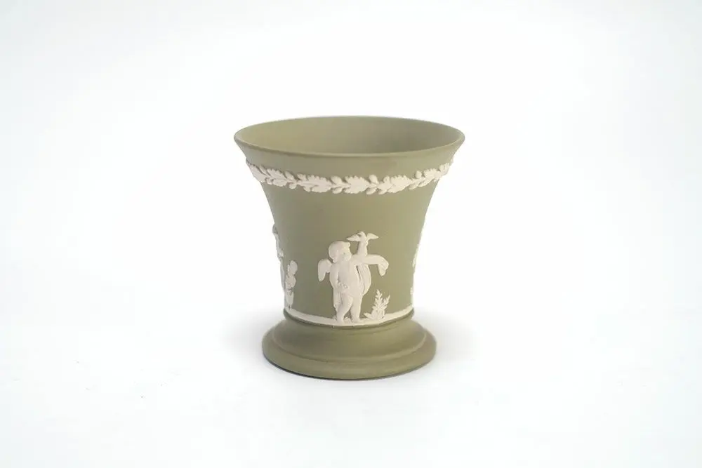 ィンテージ WEDGWOODジャスパー プレート ウェッジウッド イギリス 珍しい緑色 キャンドルスタンド2