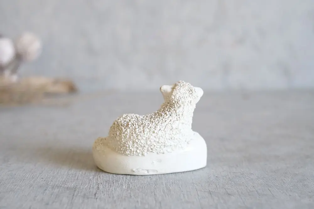 アンティーク スタッフォードシャーシープ ミニ 陶器の置物 羊 フィギュリン2