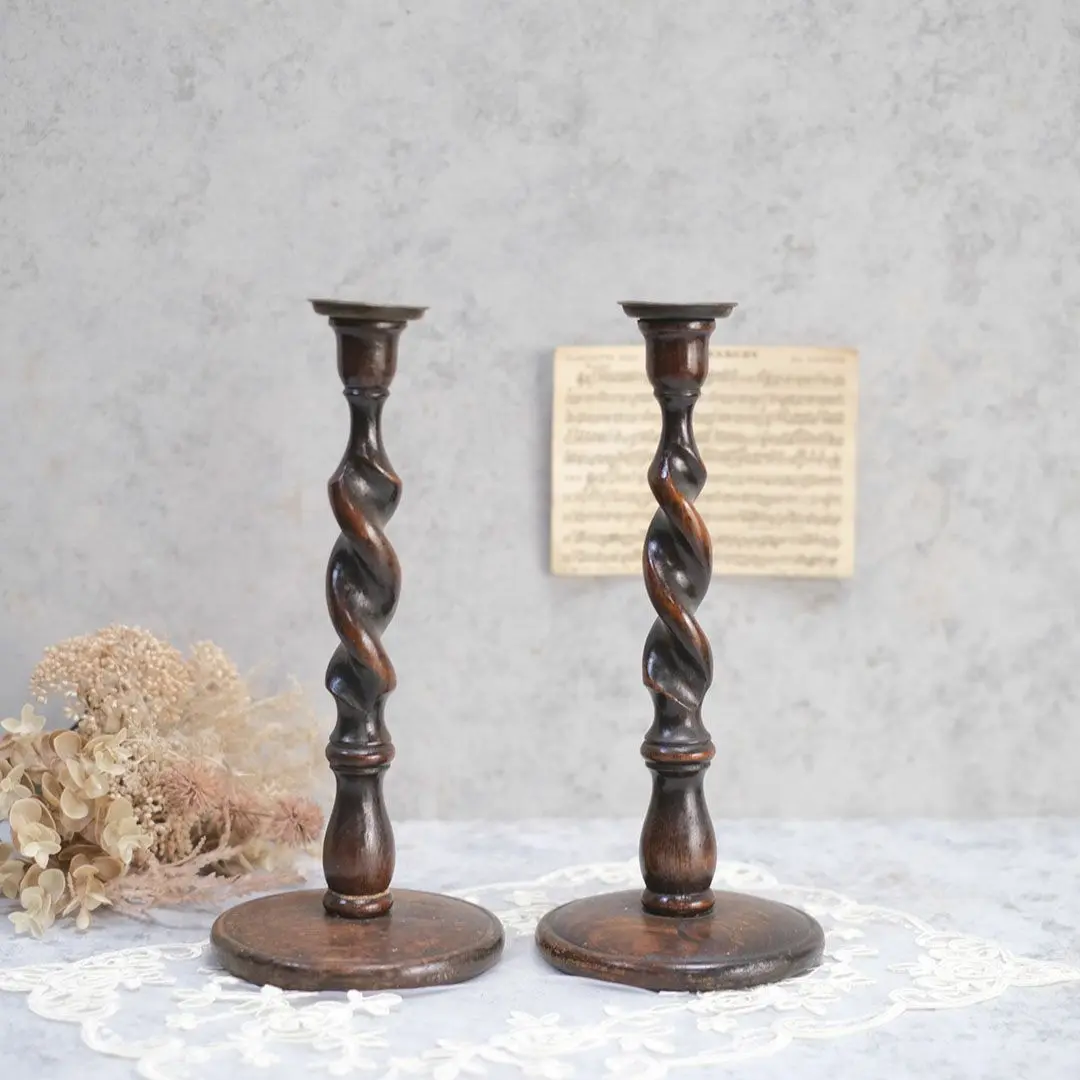 アンティーク キャンドルスティックペア イギリス 燭台 キャンドルホルダー 2本セット アンティーク雑貨