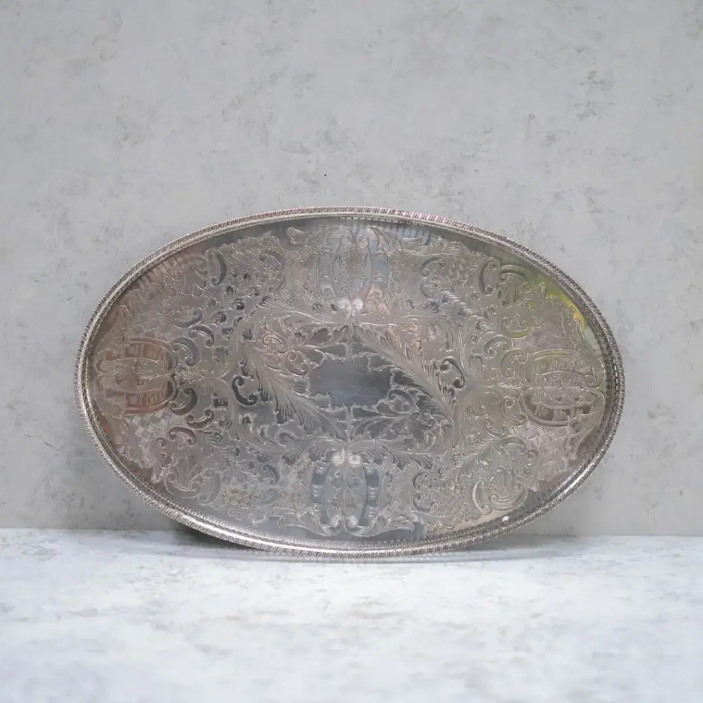 ヴィンテージ シルバープレートトレイE VINERS OF SHEFFIELD イギリス ティートレイ2