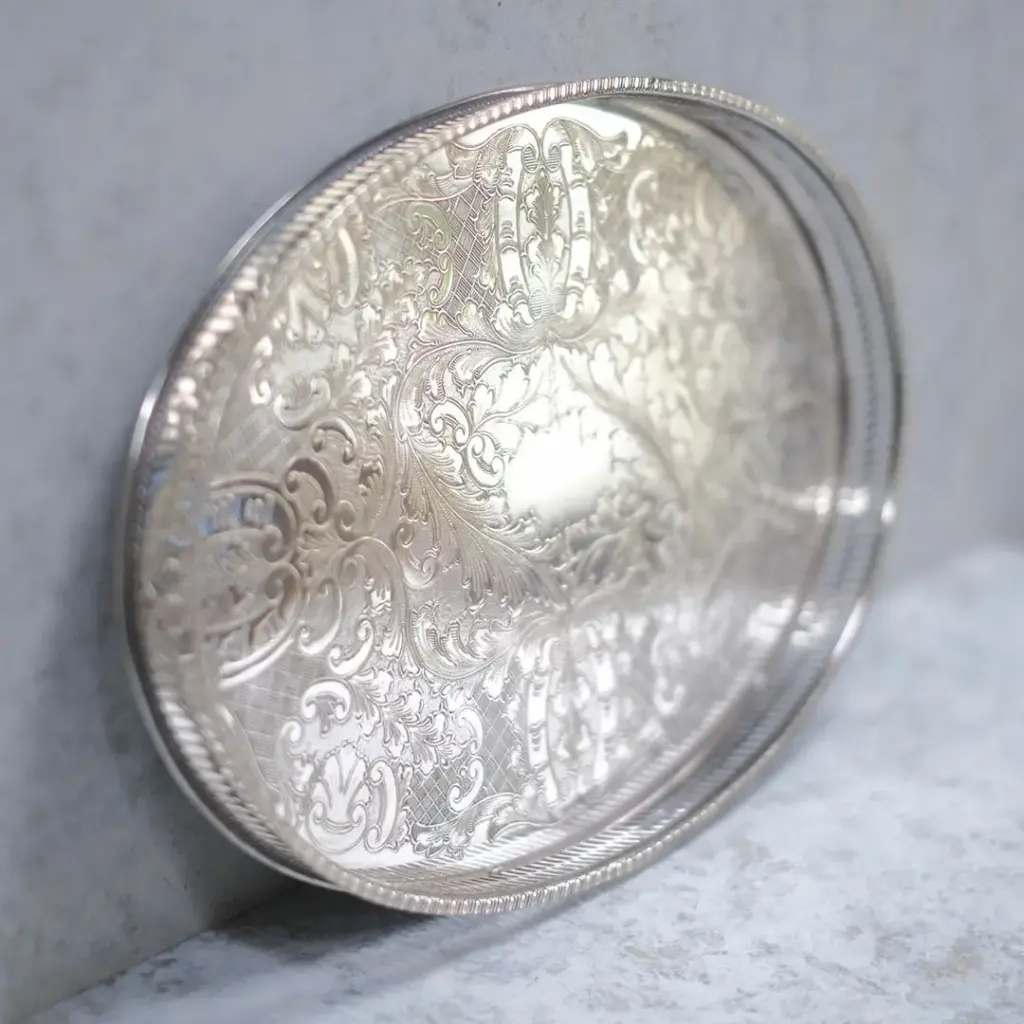 ヴィンテージ シルバープレートトレイE VINERS OF SHEFFIELD イギリス ティートレイ4