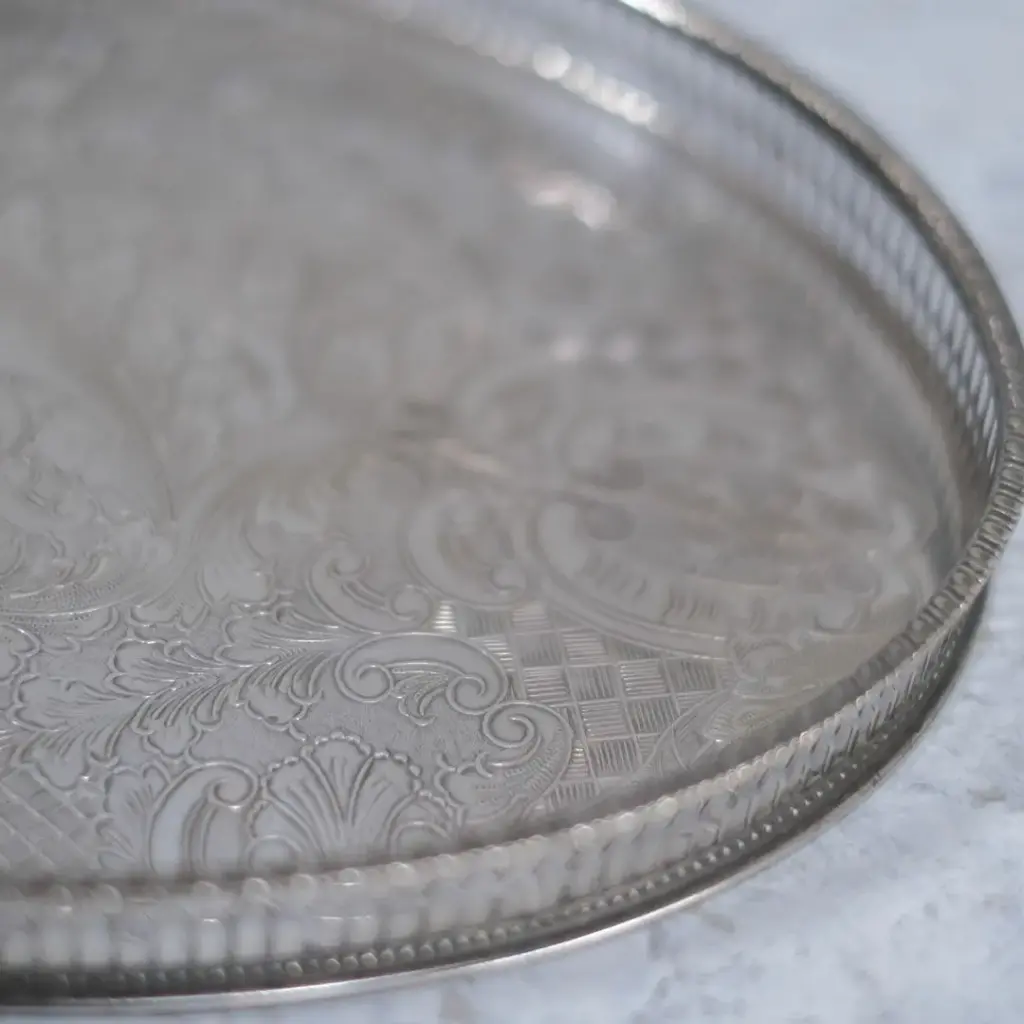 ヴィンテージ シルバープレートトレイE VINERS OF SHEFFIELD イギリス ティートレイ5
