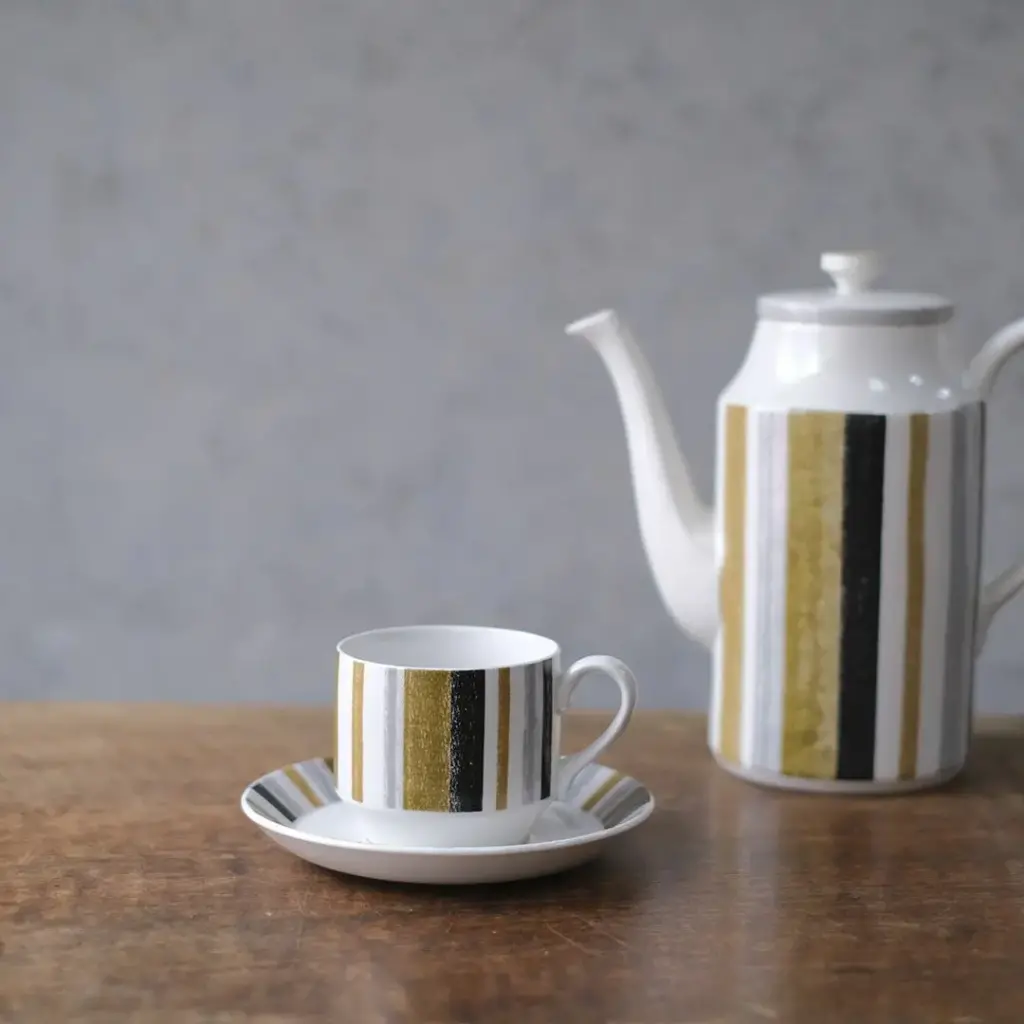 ヴィンテージ MIDWINTER Queensberry コーヒーカップ&ソーサー ミッドウィンター イギリス ストライプ