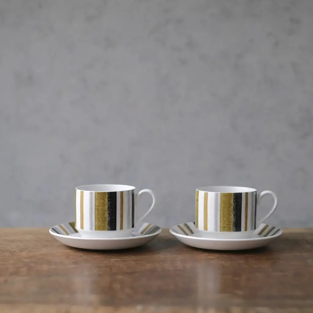 ヴィンテージ MIDWINTER Queensberry コーヒーカップ&ソーサー ミッドウィンター イギリス ストライプ2