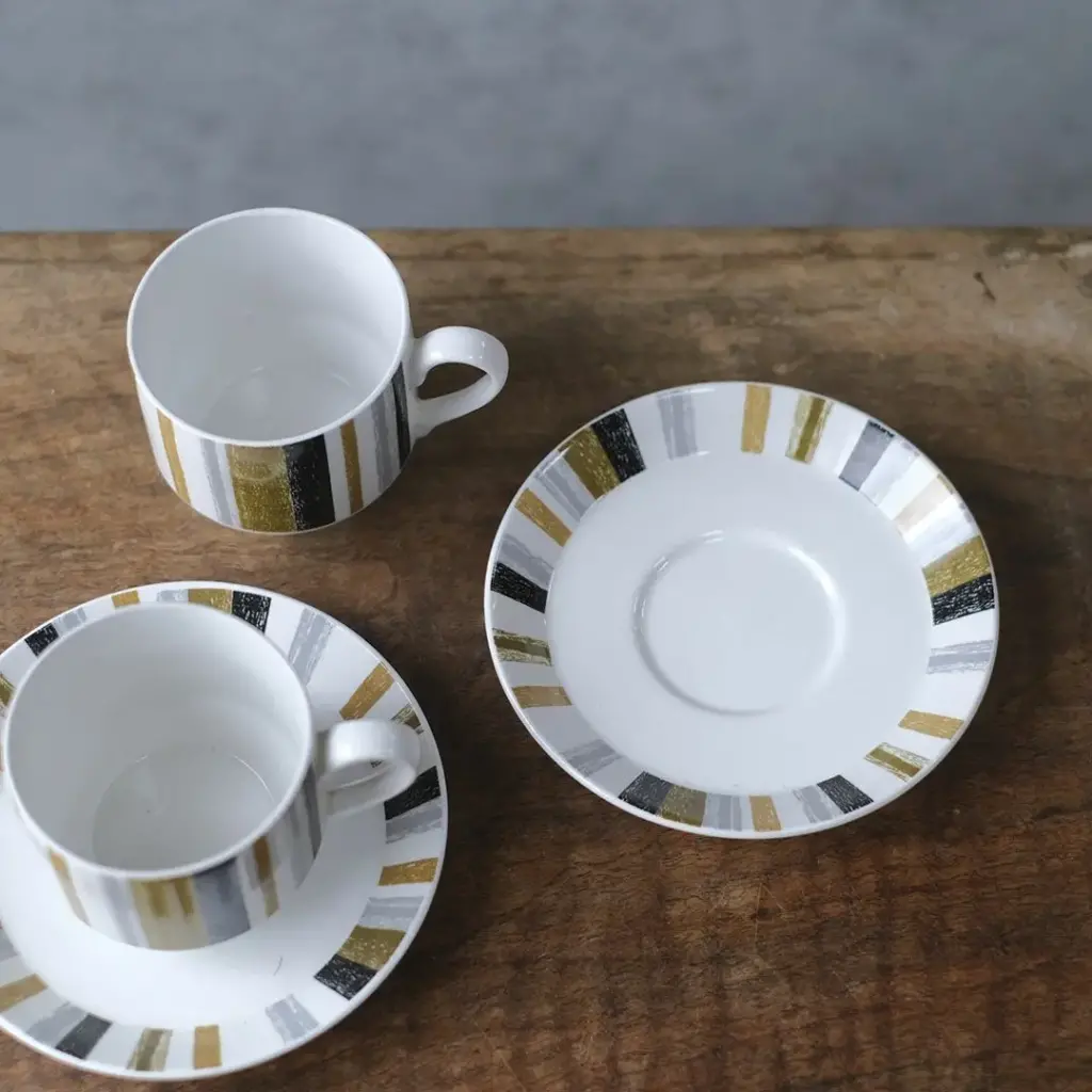 ヴィンテージ MIDWINTER Queensberry コーヒーカップ&ソーサー ミッドウィンター イギリス ストライプ4