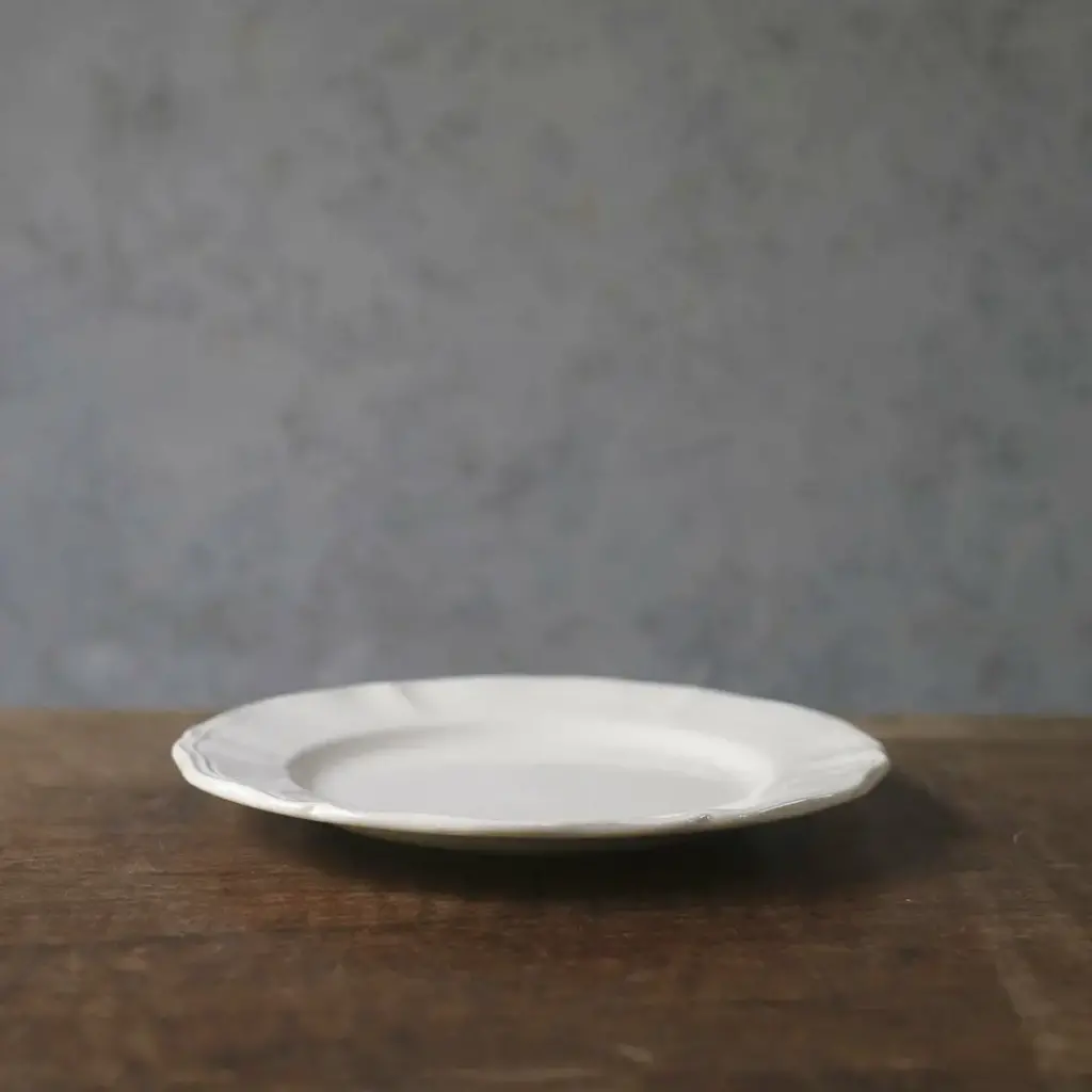アンティーク皿 フラワーリムプレート 21cm 白 花リム皿/アンティーク食器3