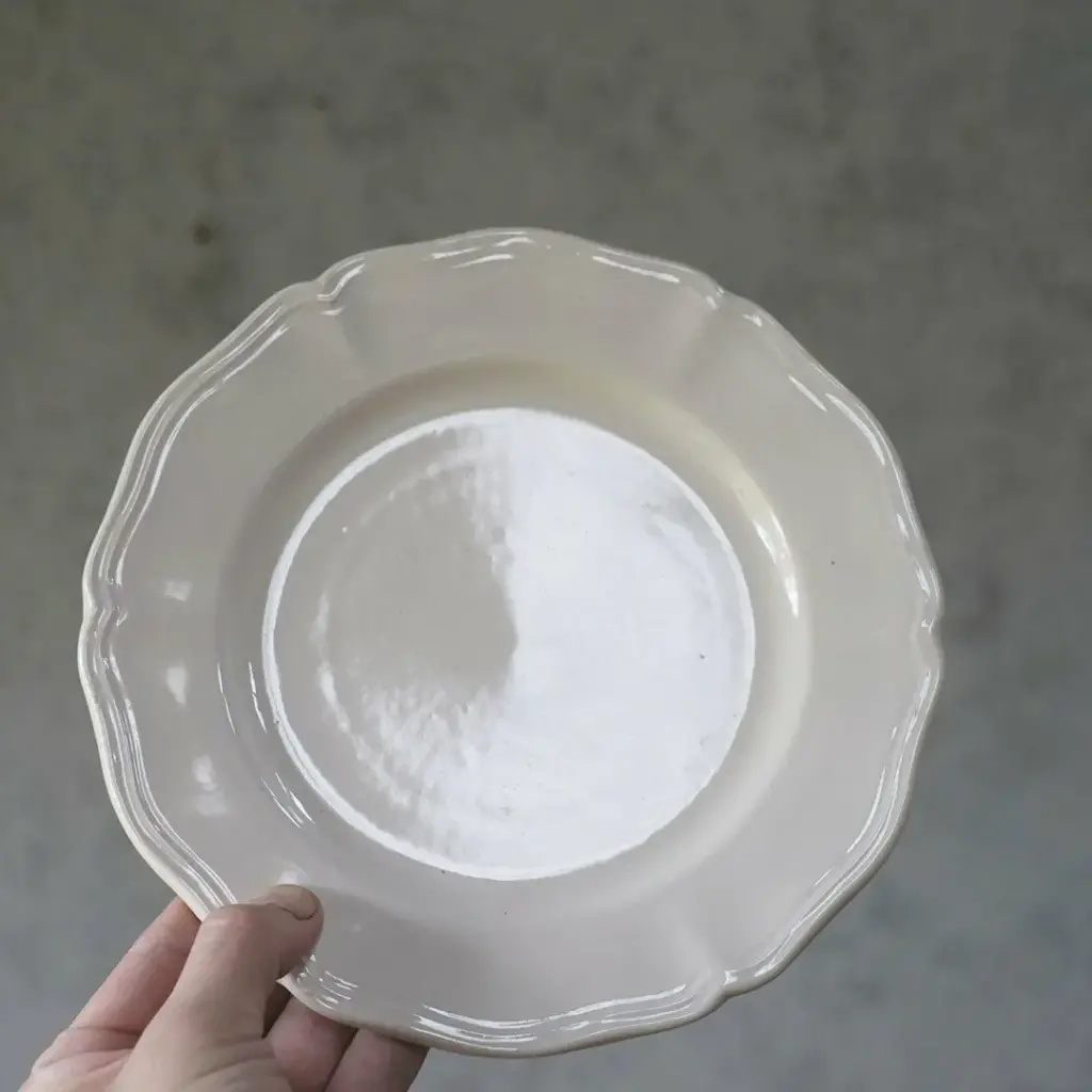 アンティーク皿 フラワーリムプレート 21cm 白 花リム皿/アンティーク食器4
