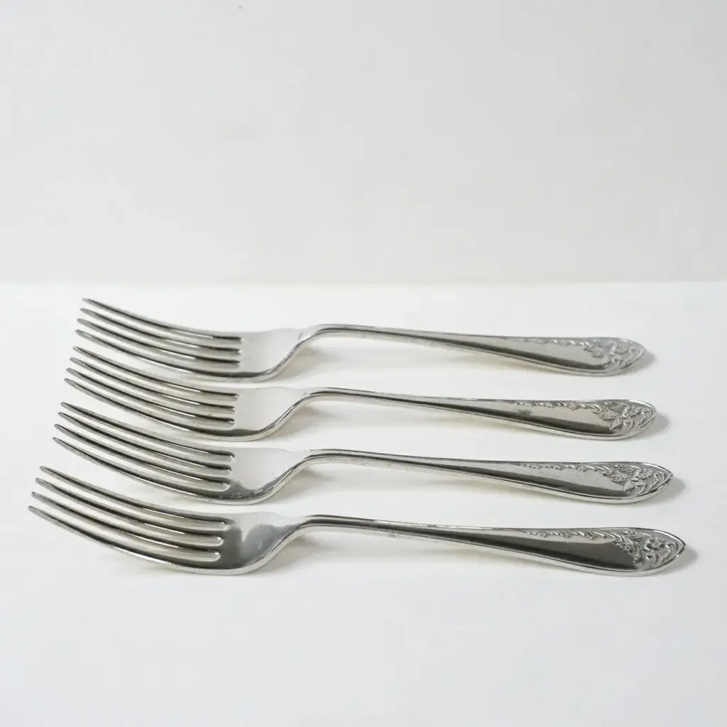 イギリス　JD&S　シルバープレート／銀メッキ　ナイフ＆フォーク　５組１０本 English Vintage Silver Plated Forks/イギリスのシルバー
