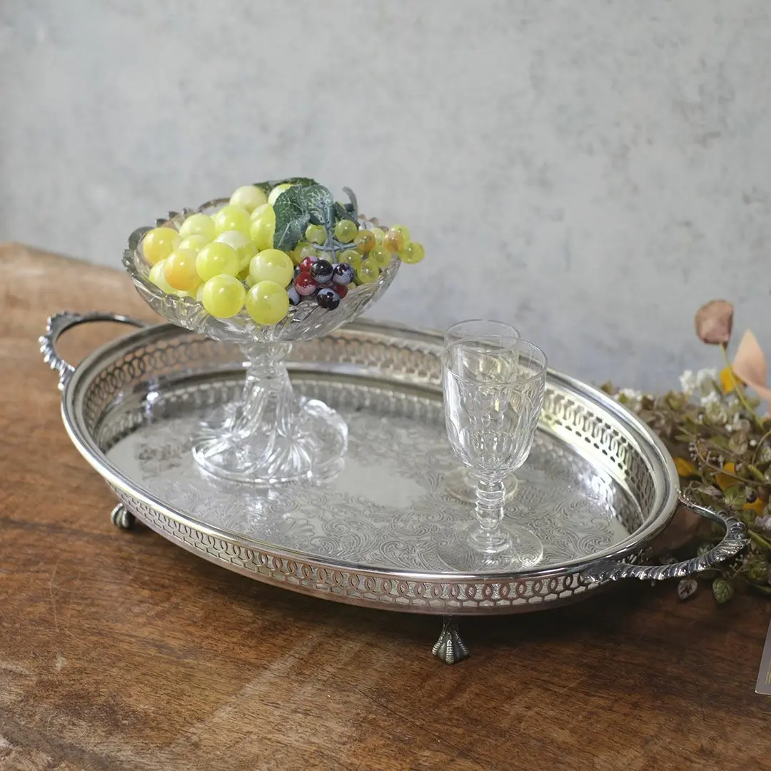 ヴィンテージトレイ イギリス シルバープレート クロウ&ボール