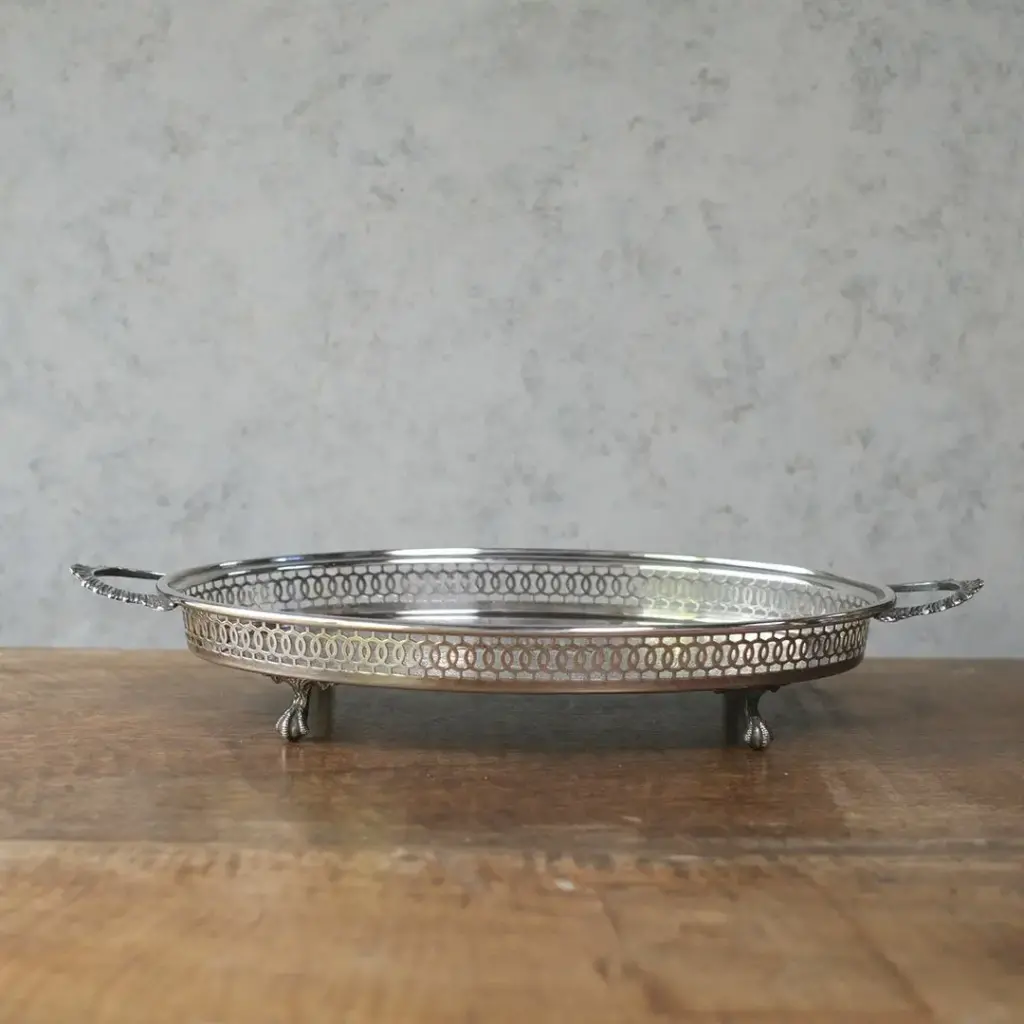 ヴィンテージトレイ イギリス シルバープレート クロウ&ボール5