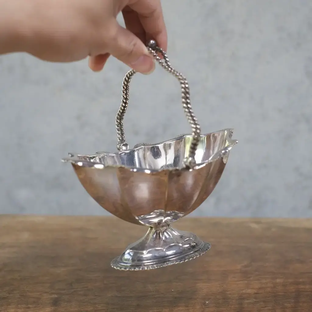 アンティークキャンディボウル イギリス シルバープレート 小物入れ アンティーク雑貨