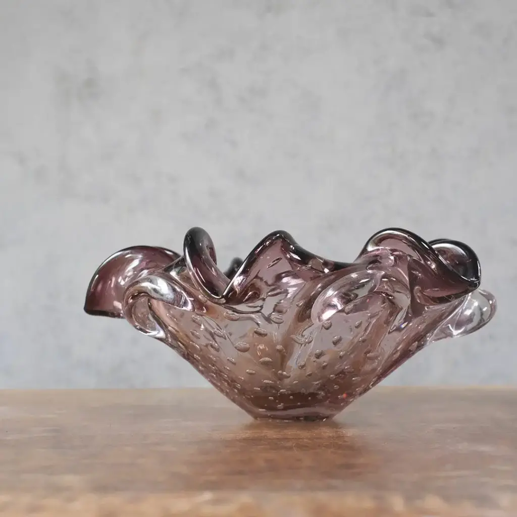 ヴィンテージ MURANOガラスボウル パープル イタリア 灰皿1