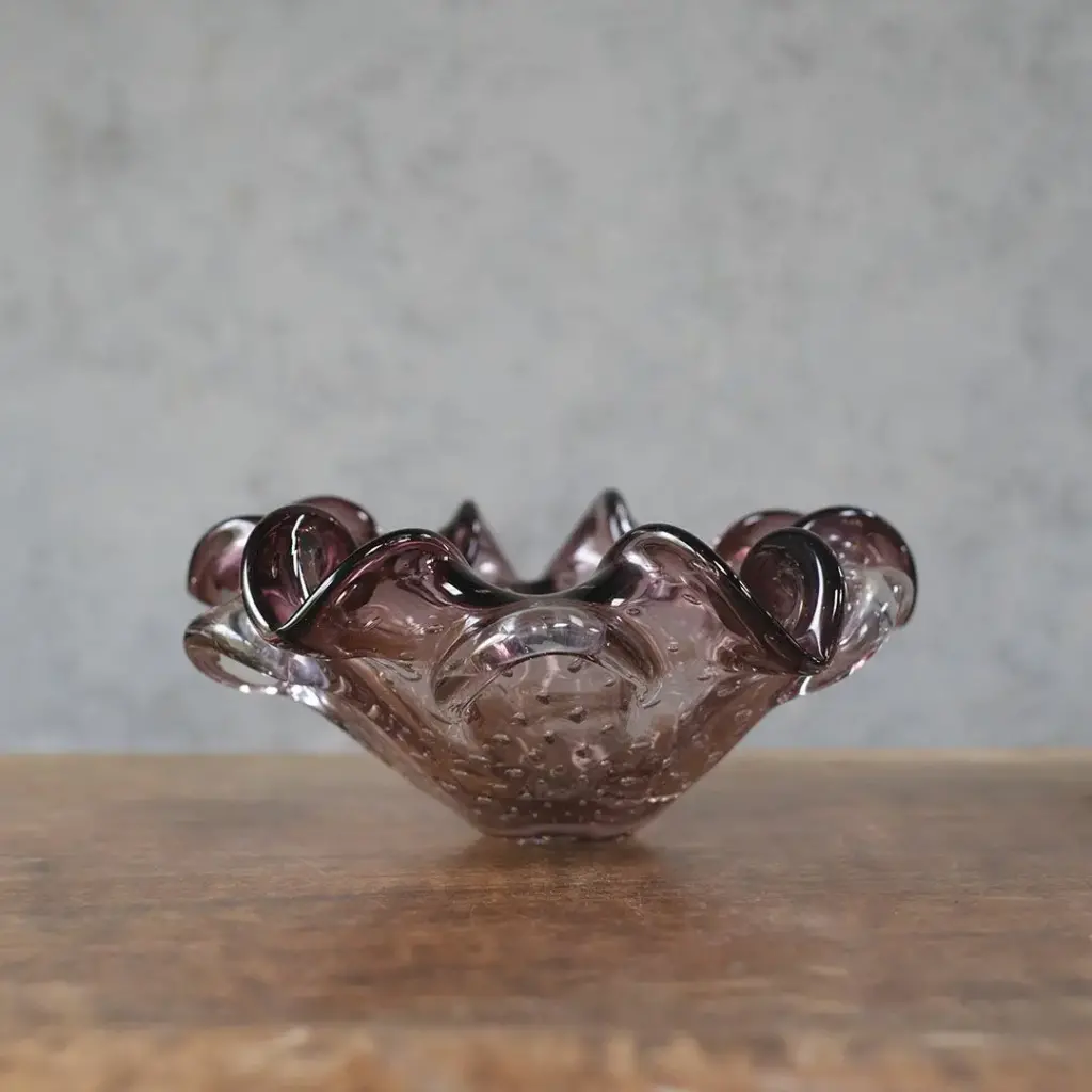 ヴィンテージ MURANOガラスボウル パープル イタリア 灰皿2