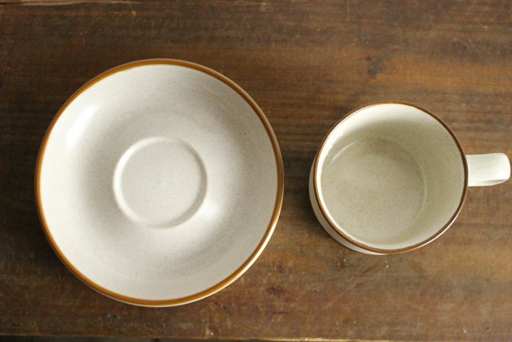 DENBYヴィンテージカップ&ソーサー/Wheel イギリス デンビーのコーヒーカップ/アンティーク食器5