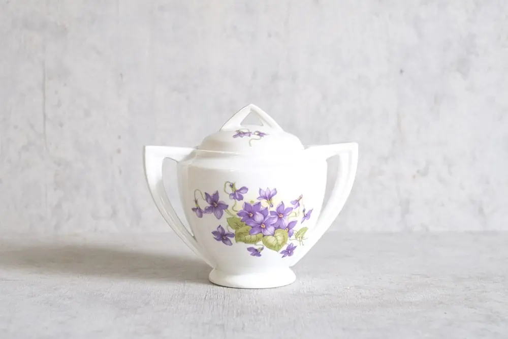 アンティークシュガーボウル 菫 フランス LIMOGES UNIQUE /アンティーク食器5