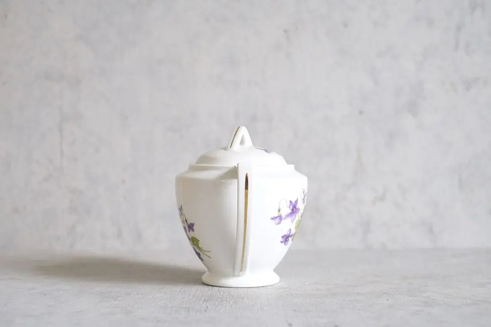 アンティークシュガーボウル 菫 フランス LIMOGES UNIQUE /アンティーク食器1