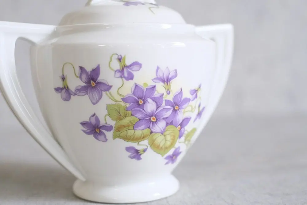 アンティークシュガーボウル 菫 フランス LIMOGES UNIQUE /アンティーク食器2