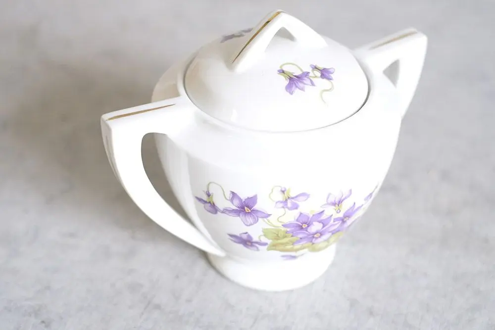 アンティークシュガーボウル 菫 フランス LIMOGES UNIQUE /アンティーク食器3