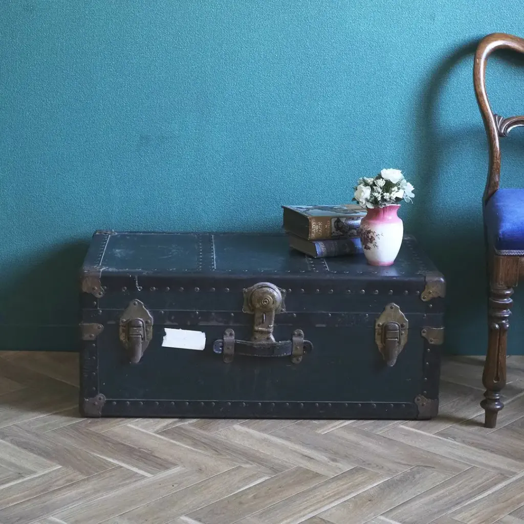 ヴィンテージトランク イギリス グリーン