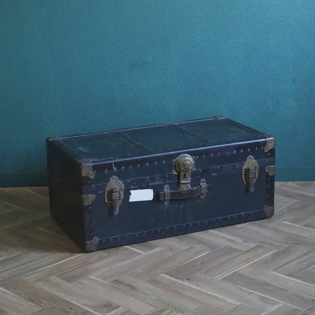 ヴィンテージトランク イギリス グリーン2