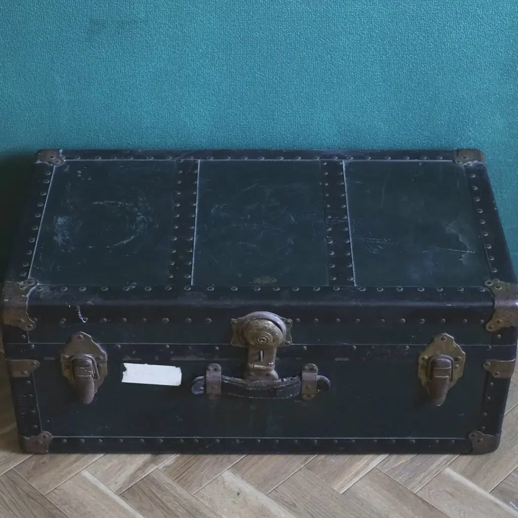 ヴィンテージトランク イギリス グリーン3