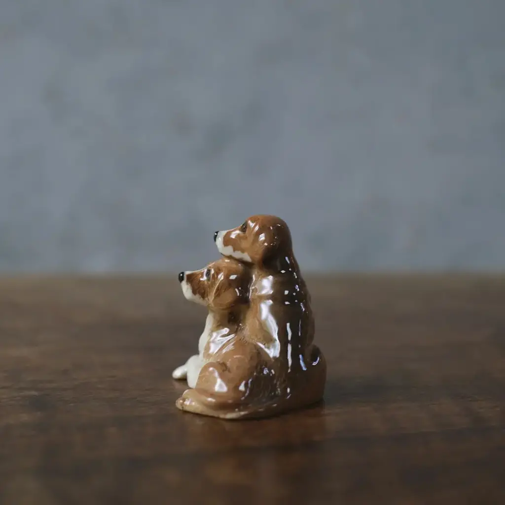 ヴィンテージフィギリン 寄り添う犬 イギリス 陶器 置物3