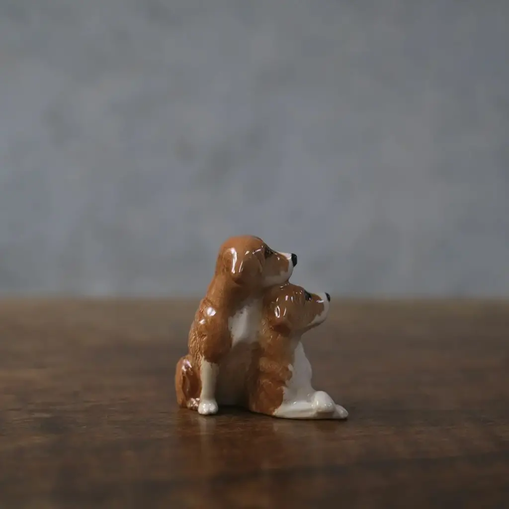 ヴィンテージフィギリン 寄り添う犬 イギリス 陶器 置物6