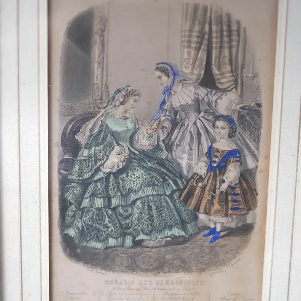 アンティーク リトグラフ フランス ファッション画4
