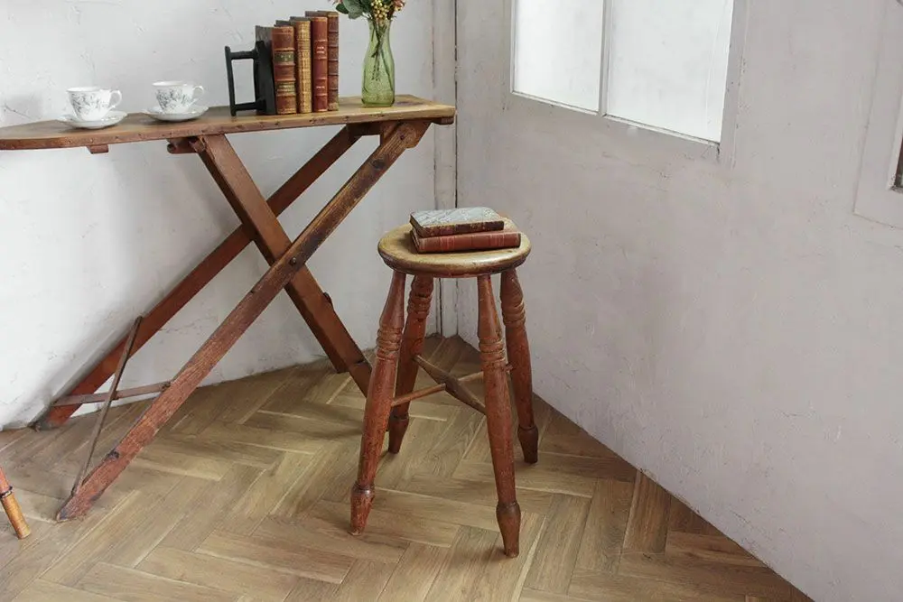 アンティーク ハイスツール イギリス 天然木/アンティーク家具
