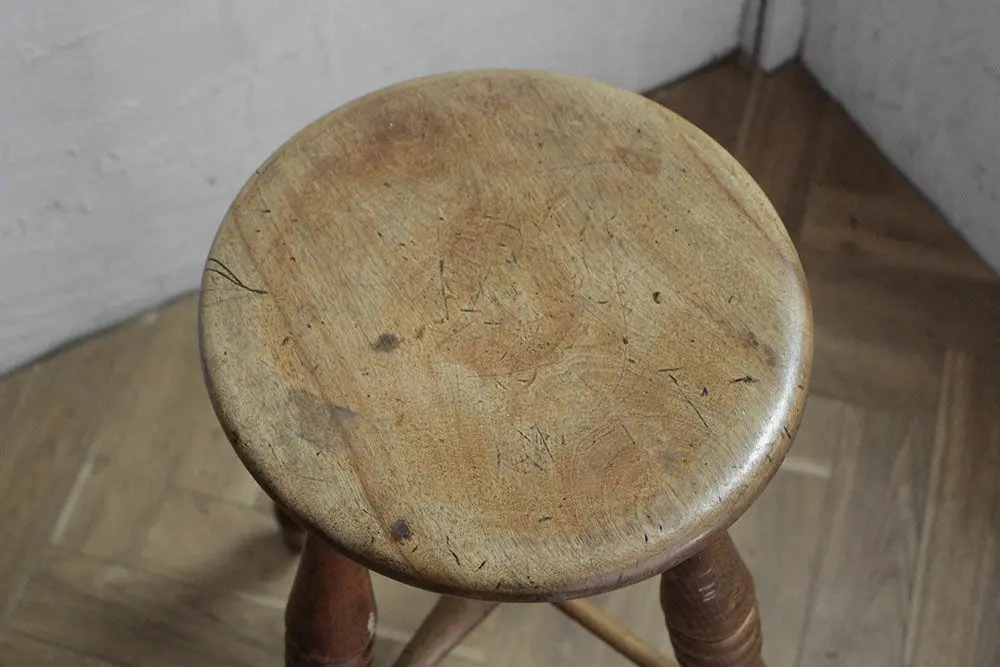 アンティーク ハイスツール イギリス 天然木/アンティーク家具2