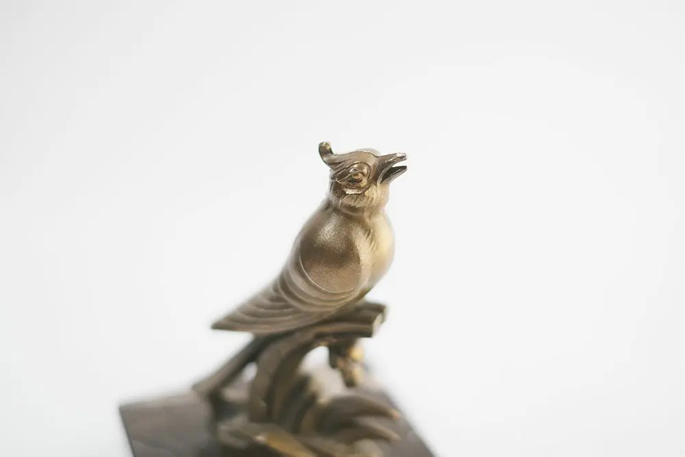 アンティークブラスオブジェクト・BIRD 鳥の置き物 真鍮 大理石 アンティーク雑貨3